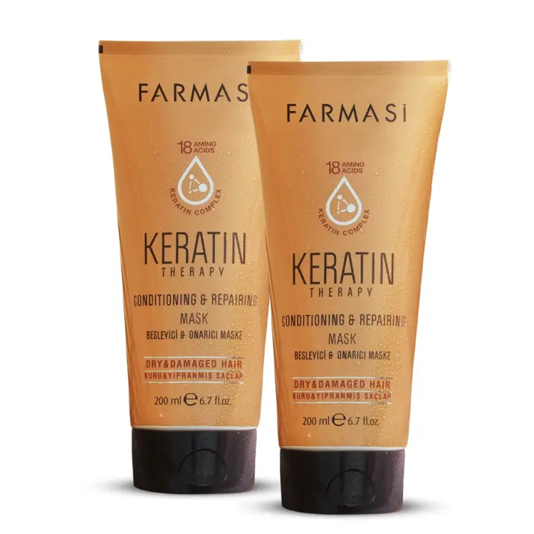 image of SET 2/1 KERATIN THERAPY REPAIRING HAIR MASK 200 ML